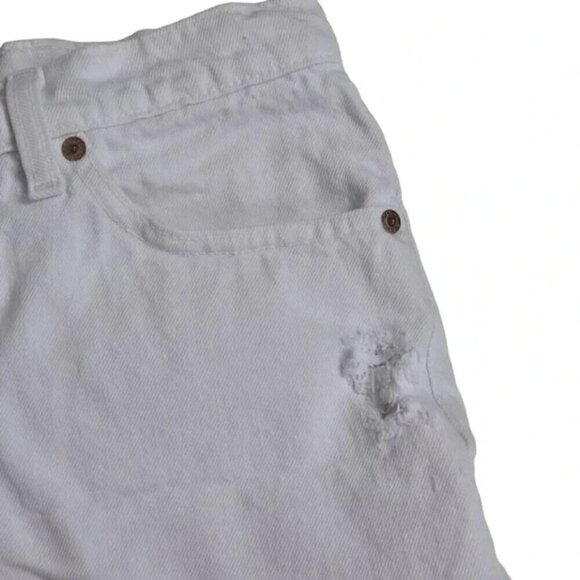 Vintage Levi's 538 White Cutoff Jean Shorts Jorts Cotton Hip Hugger Size 28 - Picture 3 of 11